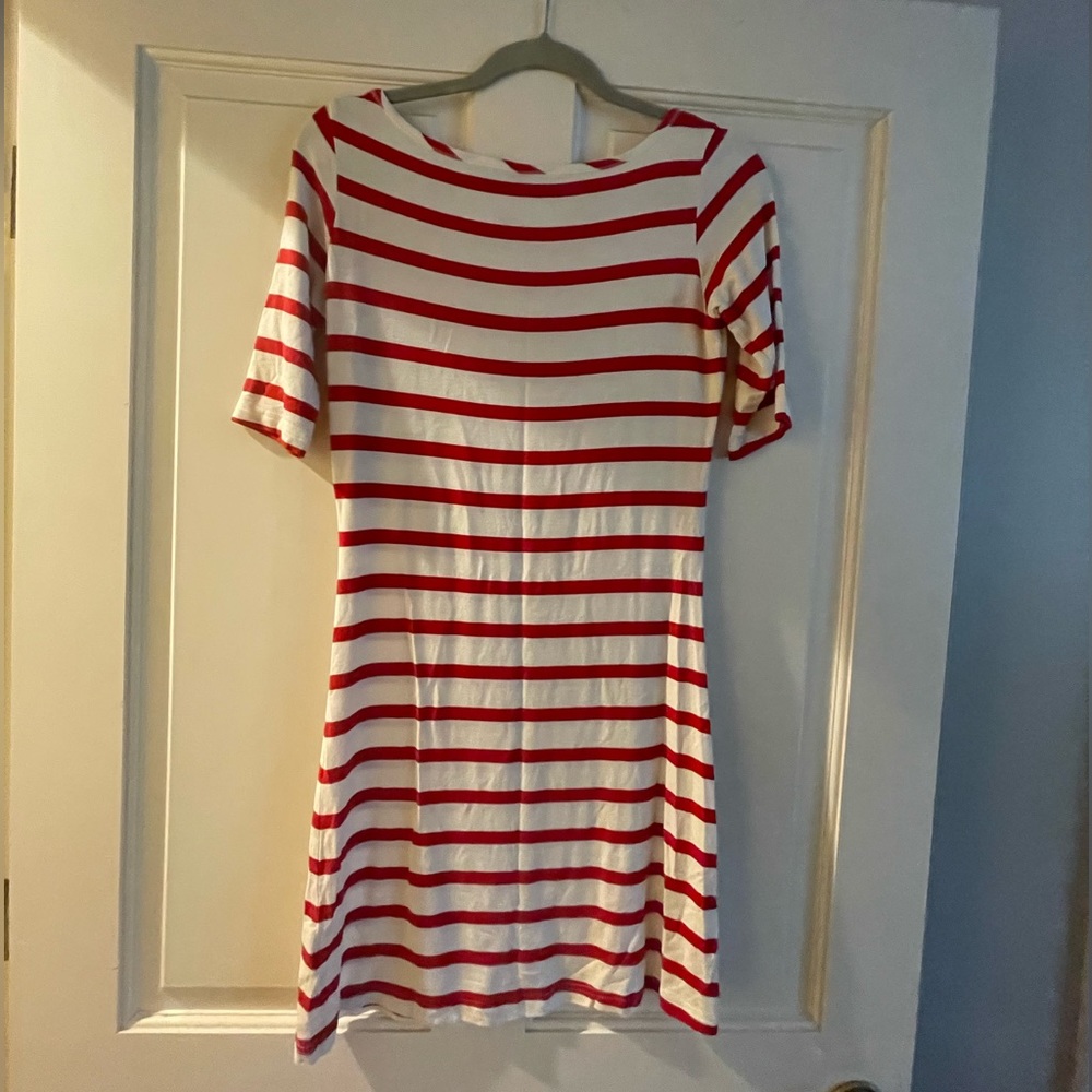Yala Bamboo Dress Red and White Striped Size Small